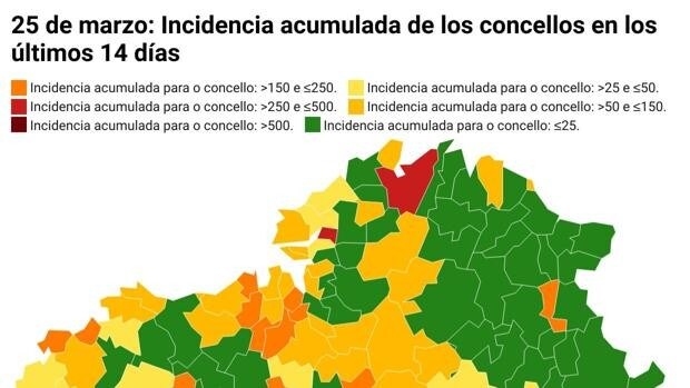 Coronavirus Galicia: descubre la incidencia y número de casos de tu concello