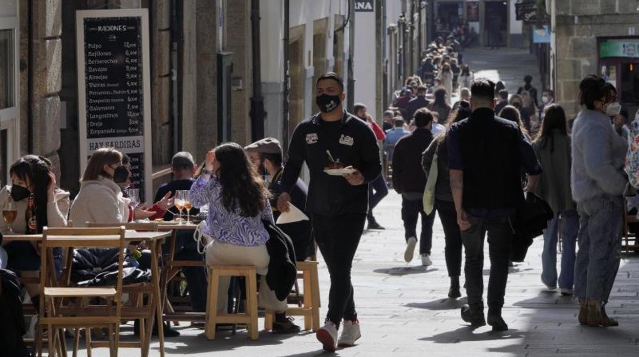 Imagen de la hostelería de Santiago de Compostela, en pleno auge ante las nuevas medidas