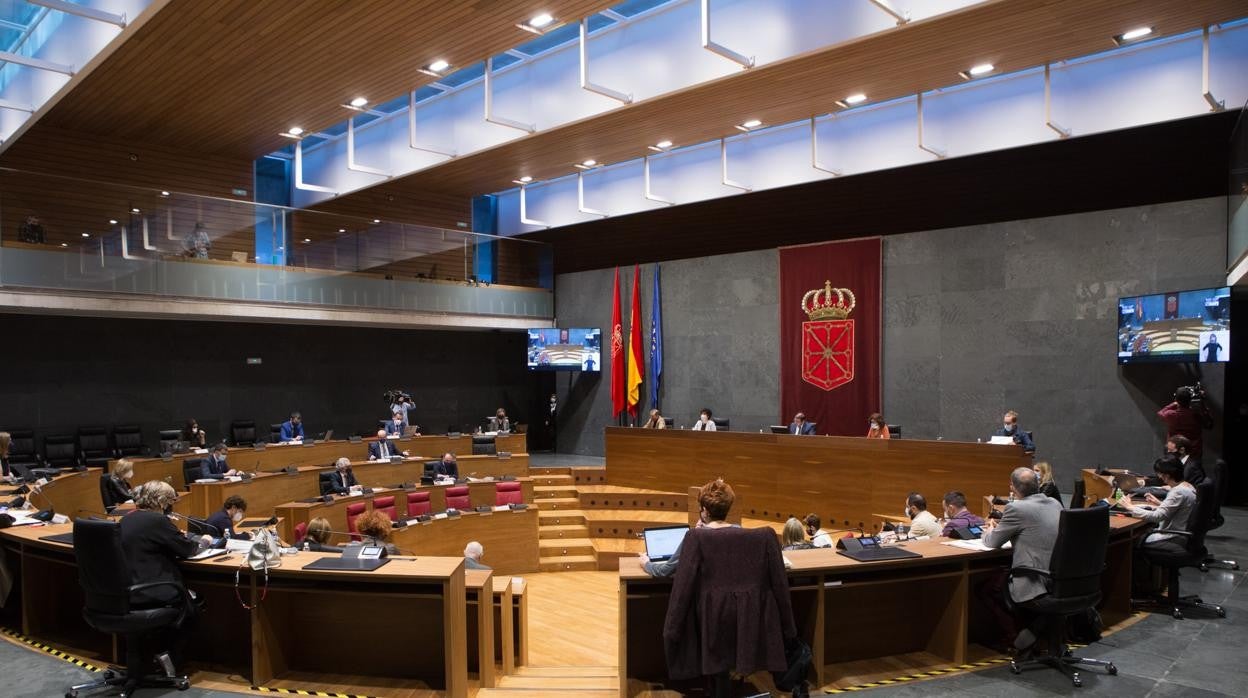 Imagen de una sesión en el Parlamento de Navarra