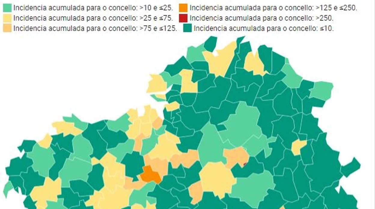 Coronavirus Galicia: Este es el mapa con los casos y la incidencia en cada municipio