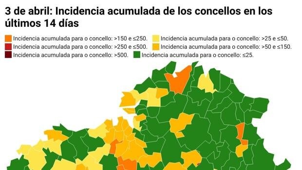 Coronavirus Galicia: descubre la incidencia y el número de casos de tu concello este sábado