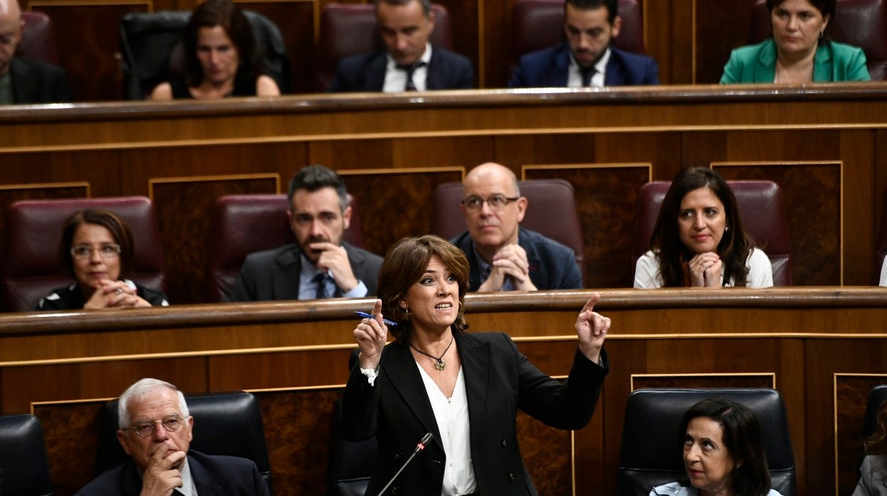 La fiscal general, Dolores Delgado, en el Congreso, en una imagen de archivo cuando era ministra de Justicia