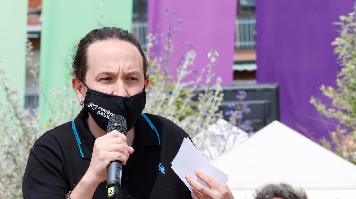 Pablo Iglesias durante un acto de precampaña