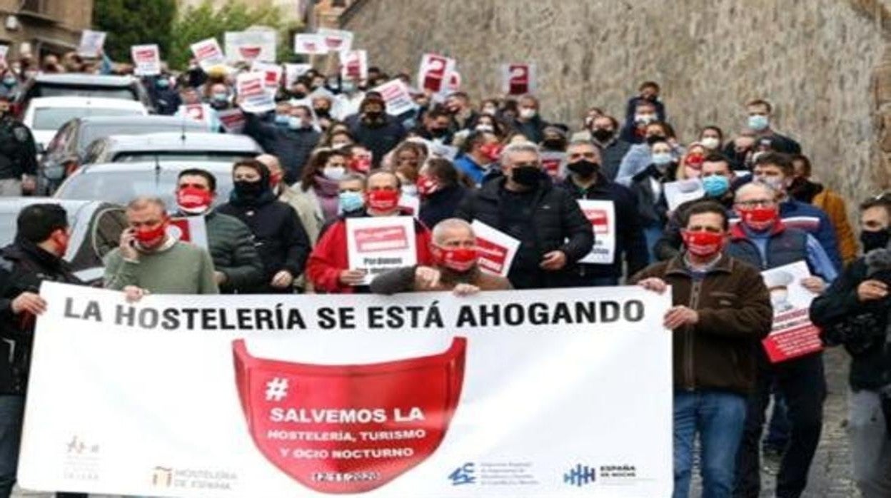 Manifestación llevada a cabo en Toledo a finales de 2020