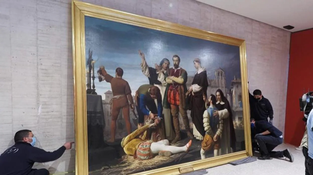 El cuadro titulado «Ejecución de los comuneros de Castilla» (1860), un óleo del pintor romántico Antonio Gisbert, propiedad del Museo del Prado