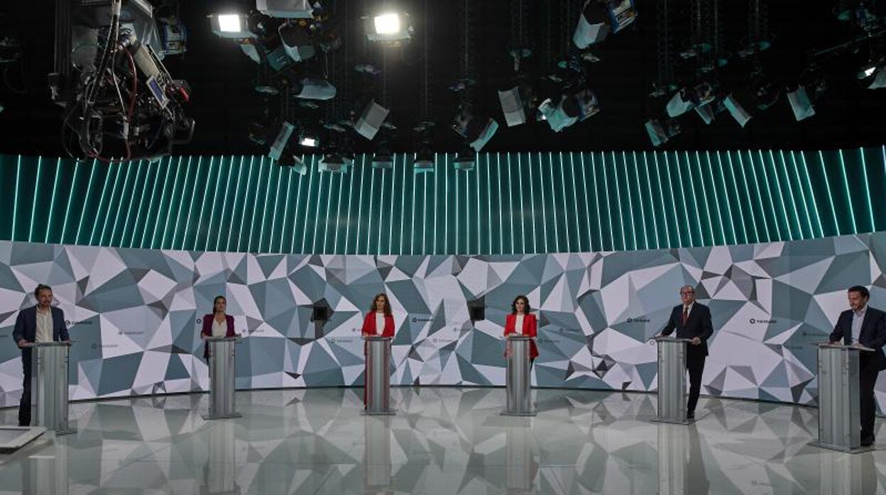 Los seis candidatos, en el debate de este miércoles