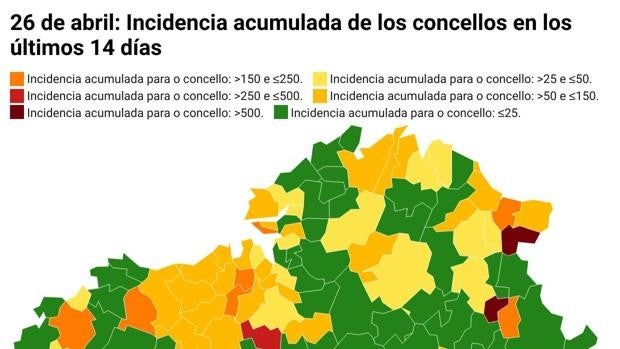 Coronavirus Galicia: descubre la incidencia y los casos de cada concello este lunes