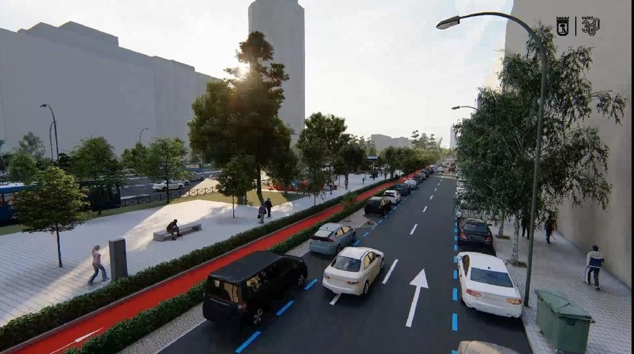 Recreación del carril bici que unirá Plaza Castilla con Atocha