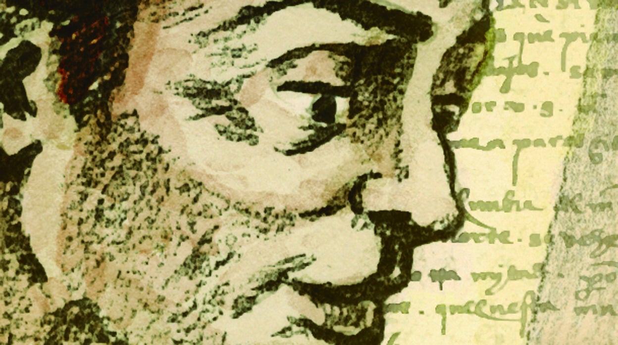 Detalle de la ilustración de J.M. Nieto de Fray Tomás de Berlanga