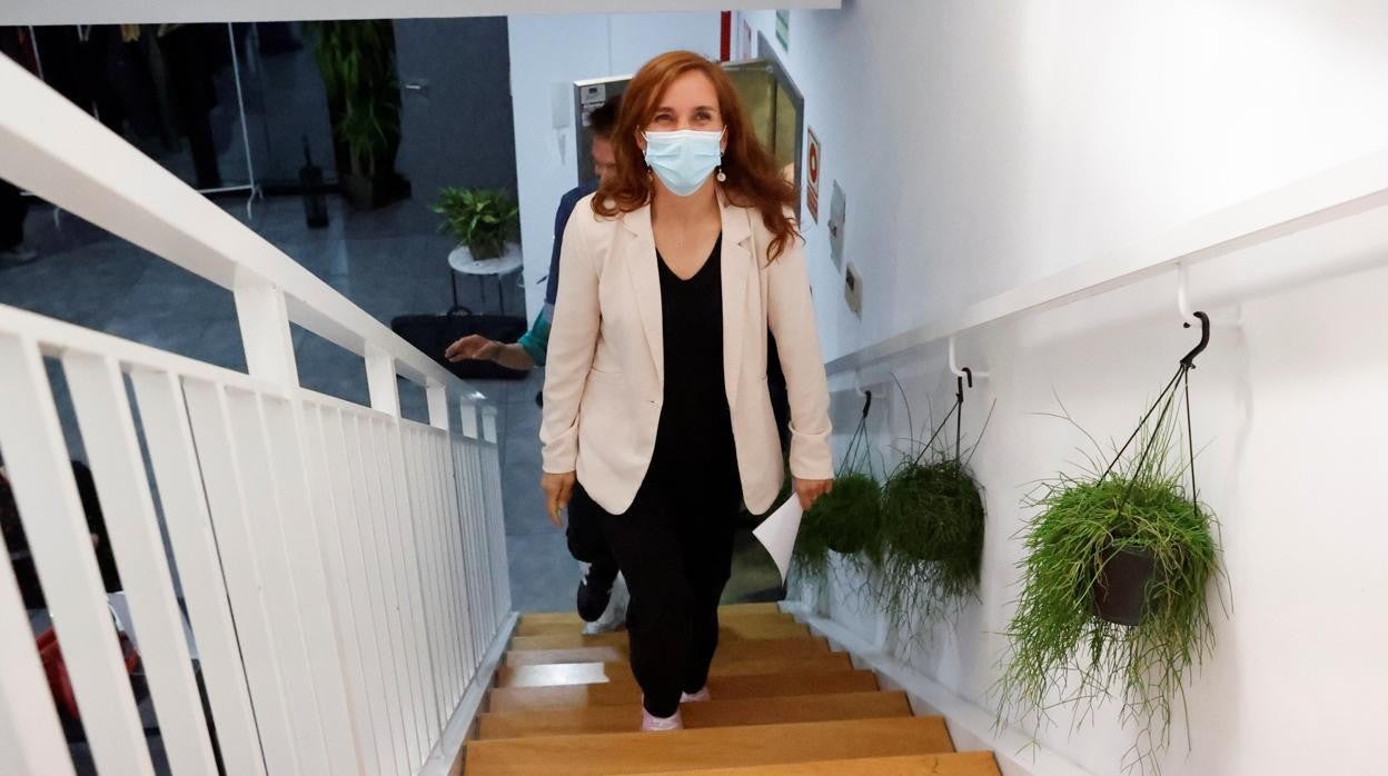 La líder de Más Madrid, Mónica García, después de conocer los resultados