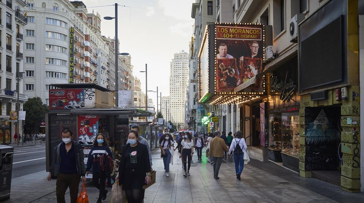 Imagen de la Gran Vía en Madrid