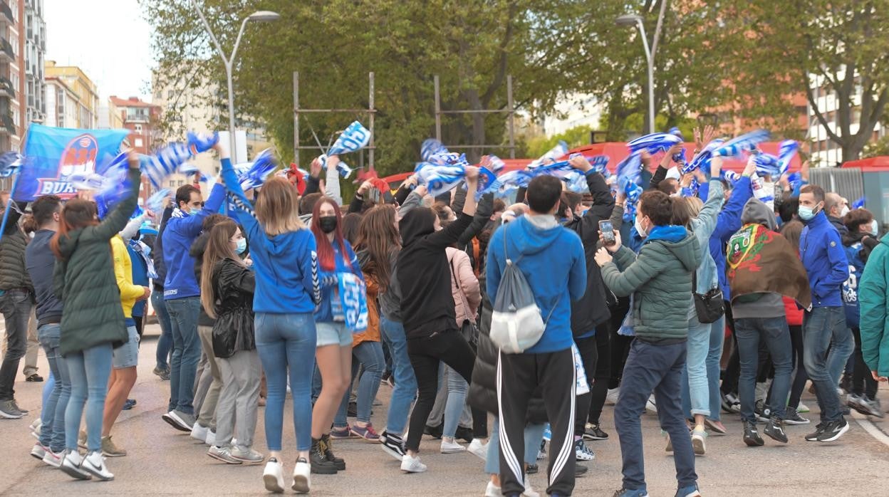 Celebración en Burgos de la victoria del San Pablo