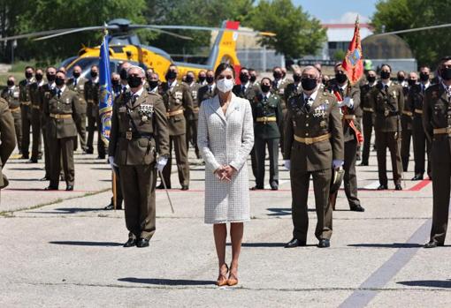 La Reina, el pasado viernes en la Academia de la Aviación del Ejército de Tierra