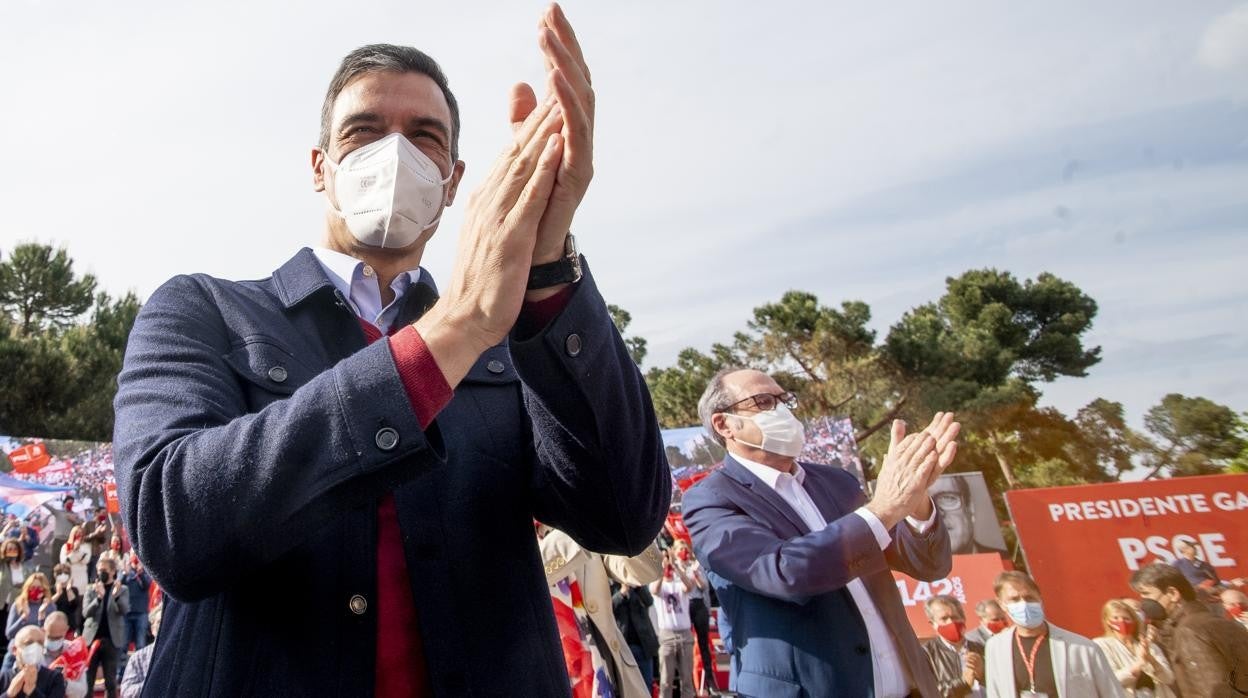 El presidente del Gobierno, Pedro Sánchez en el cierre de la campaña madrileña