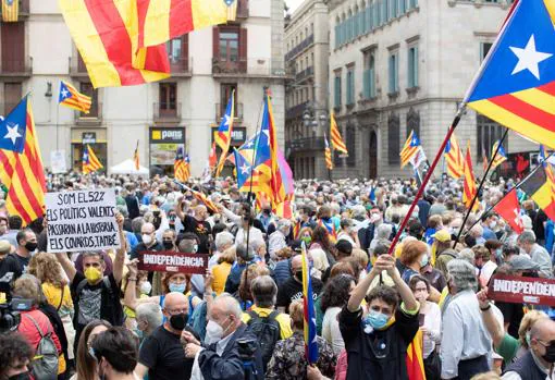 Manifestación independentista celebrada este sábado en Barcelona