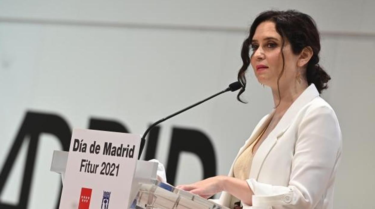 La presidenta de la Comunidad de Madrid en funciones, Isabel Díaz Ayuso interviene en los actos de celebración del Día de Madrid