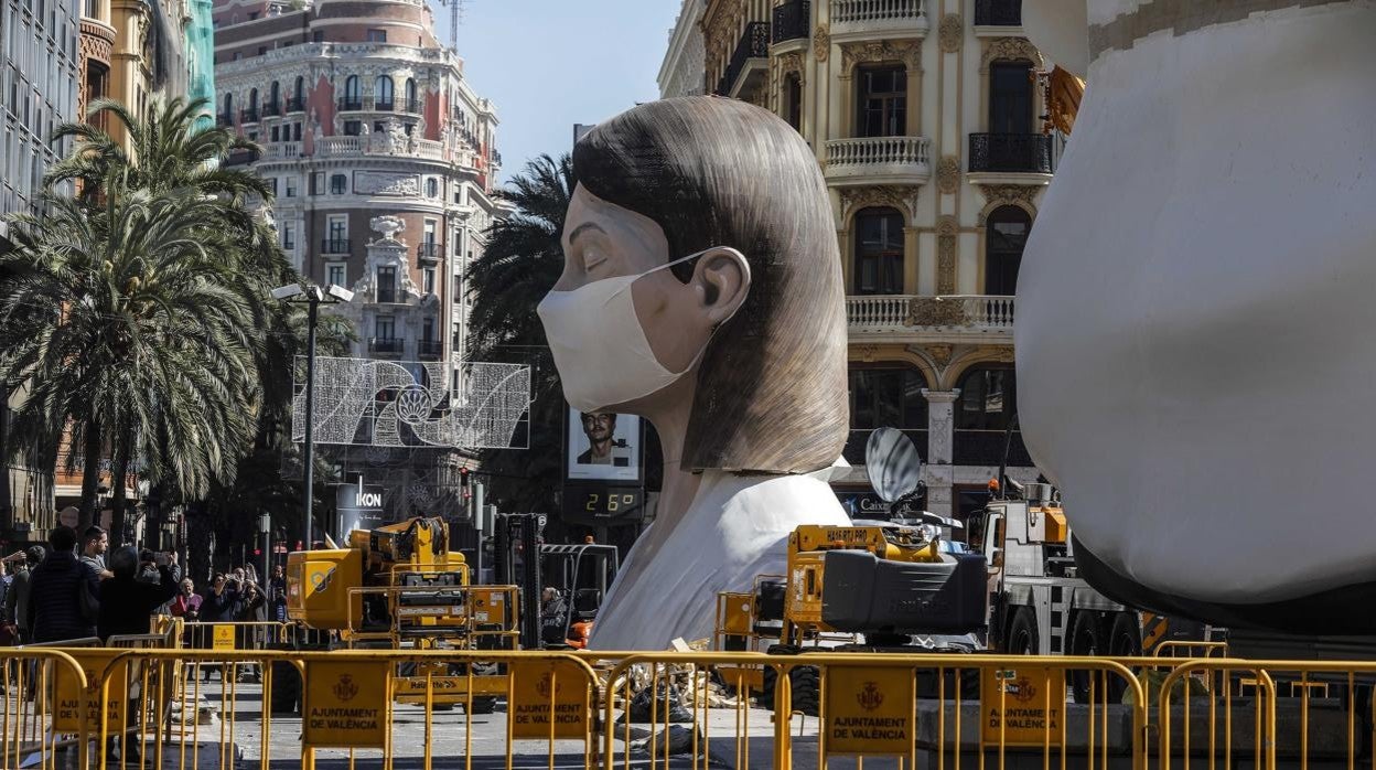 Imagen de archivo de la Falla del Ayuntamiento en 2020