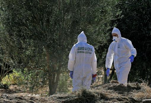 Imagen de agentes de la Guardia Civil trabajando en el lugar de los hechos en marzo de 2019