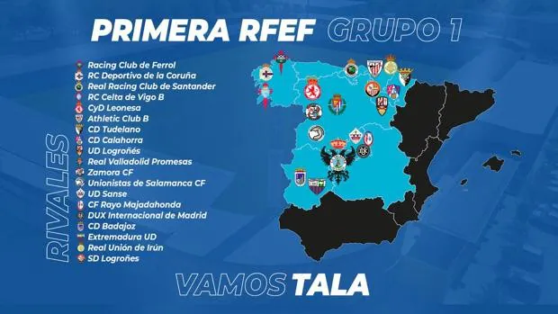 CF Talavera y Albacete Balompié estarán en grupos diferentes en la Primera RFEF