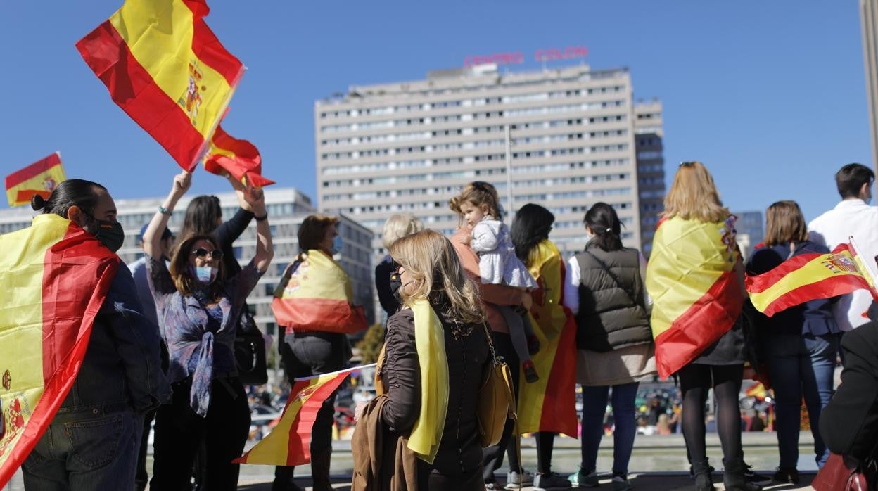 Manifestación convocada por Vox en la Plaza de Colón en Madrid