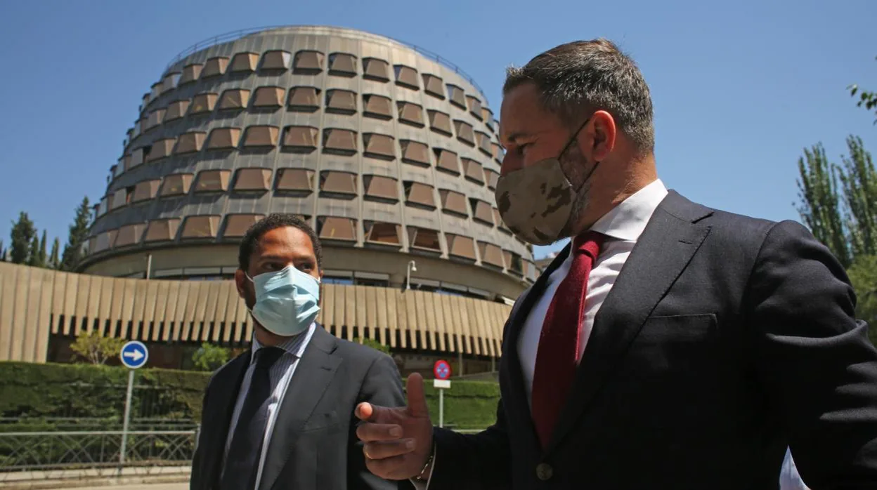 Santiago Abascal e Ignacio Garriga frente al Constitucional