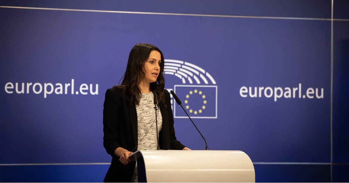 La líder de Ciudadanos, Inés Arrimadas, en la sala de prensa del Parlamento Europeo