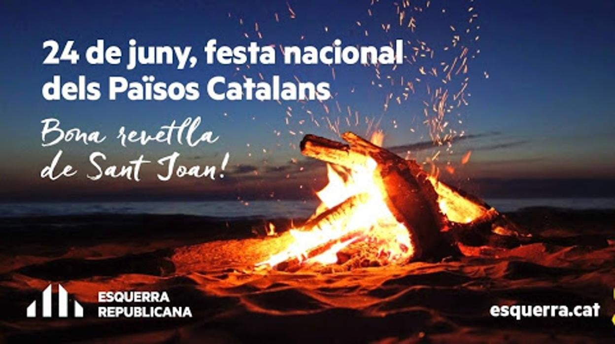 Cartel difundido por ERC con motivo de la celebración del día de San Juan