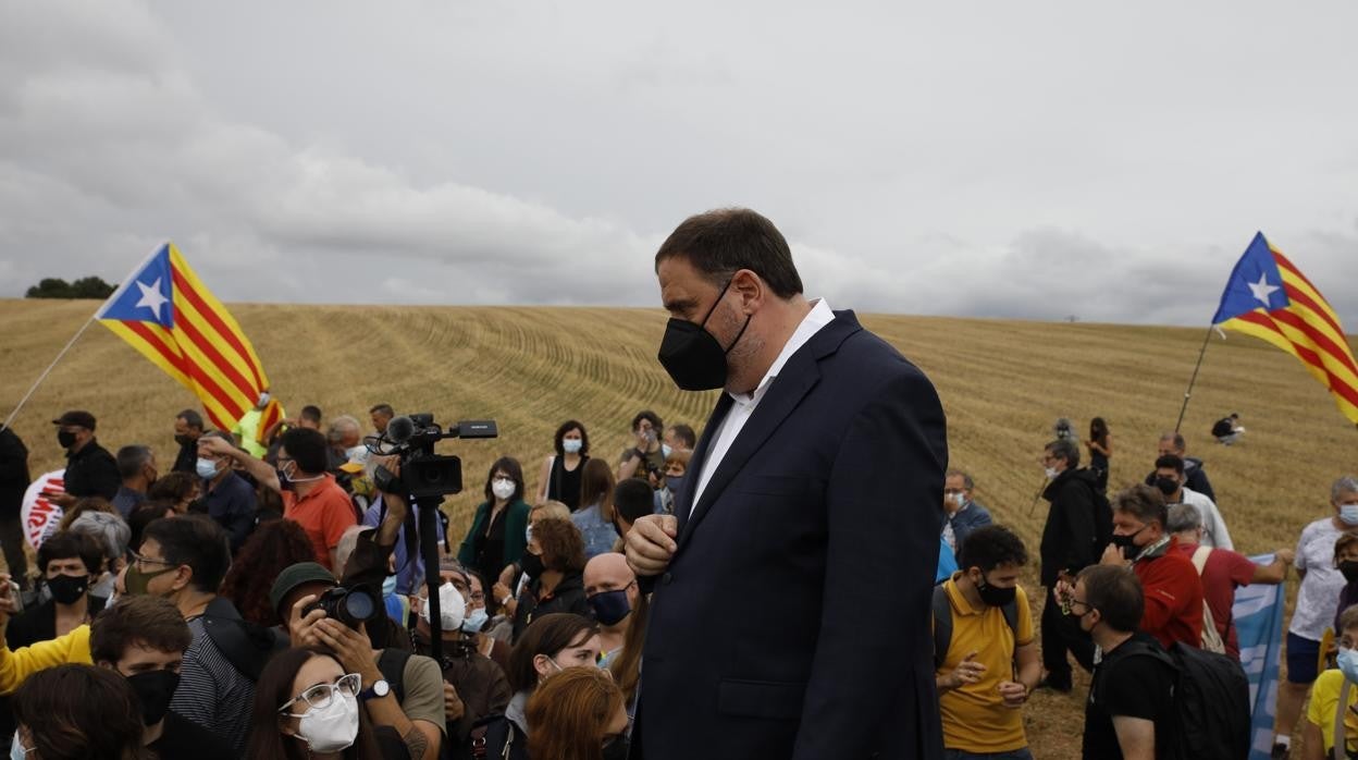 Oriol Junqueras, tras salir de Lledoners