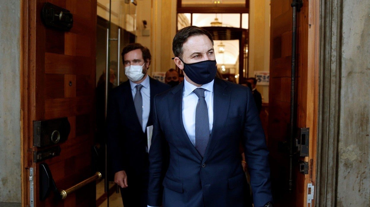 El presidente de Vox, Santiago Abascal, tras su moción de censura a Pedro Sánchez en octubre de 2020