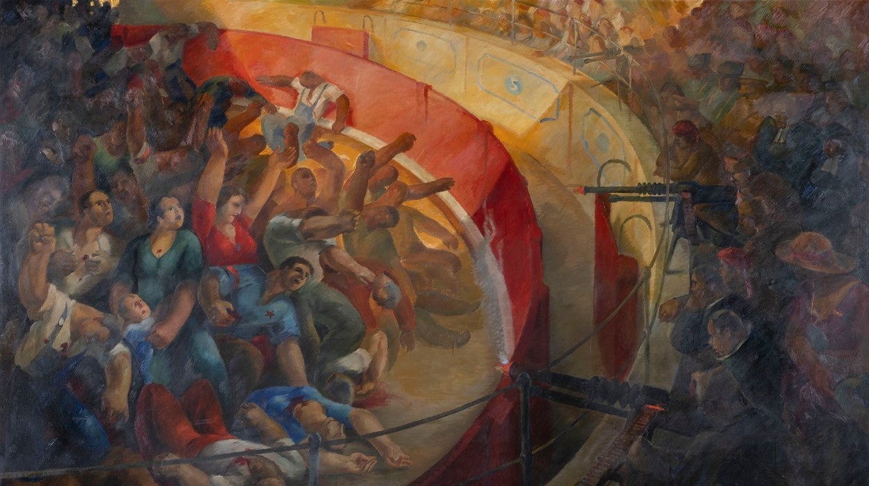 'Fusilamientos en la plaza de toros de Badajoz', de Martí Bas (1937)