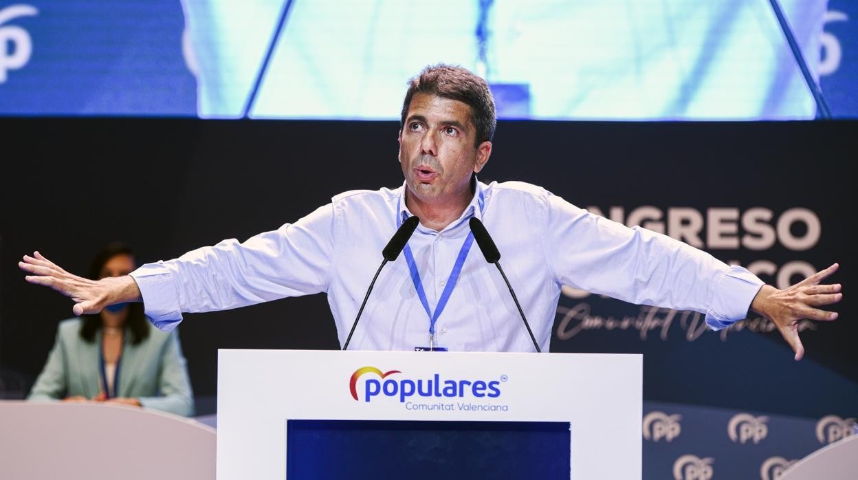 Imagen del presidente del PP de la Comunidad Valenciana, Carlos Mazón