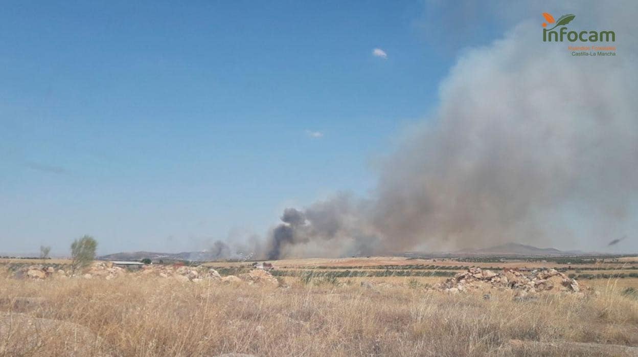 Imagen del incendio agrícola facilitada por el Infocam