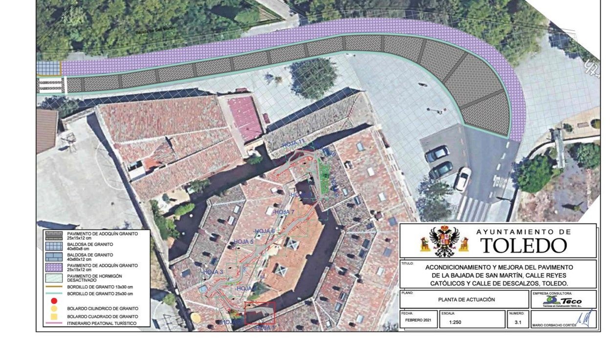 Uno de los planos del proyecto de renovación del pavimento