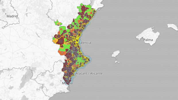 Mapa y listado de los nuevos brotes de coronavirus en la Comunidad Valenciana en las últimas 24 horas