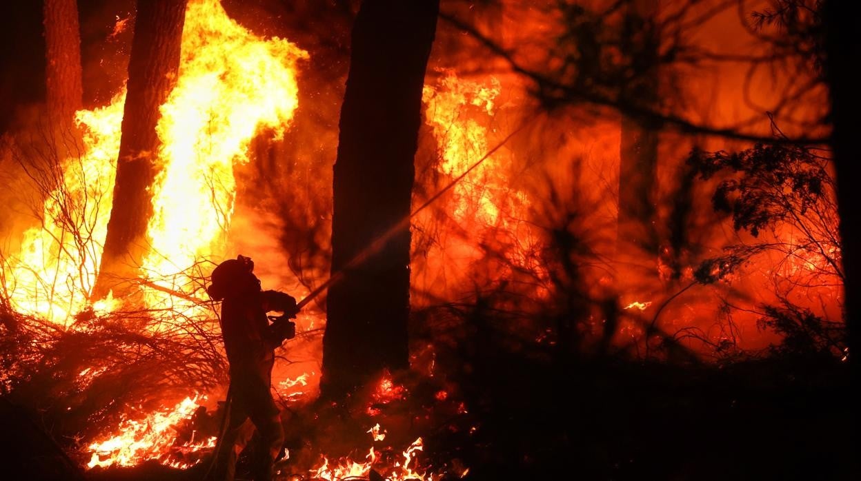 Uno de los incendios que asolan Salamanca