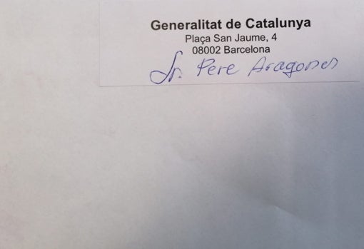 Detalle de una de las cartas que recibió Aragonés