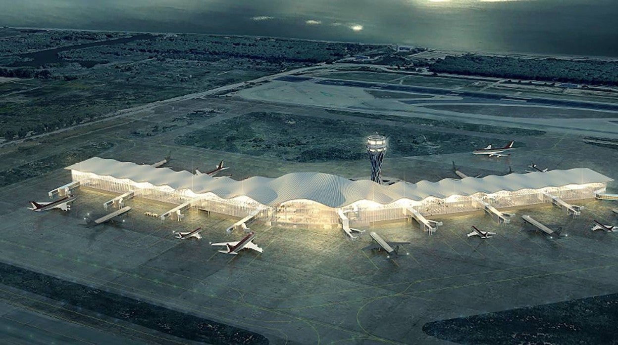 Infografía facilitada por AENA sobre el proyecto de nueva terminal y ampliación de la tercera pista de El Prat