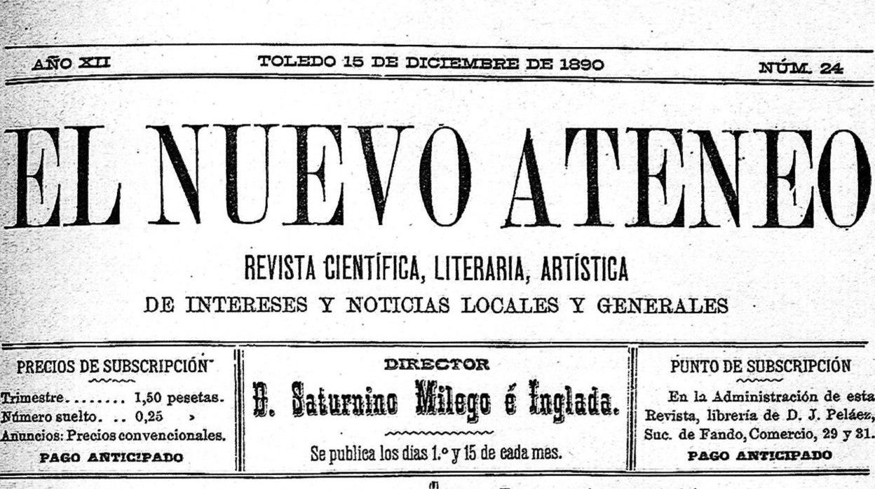 Cabecera del último número de El Nuevo Ateneo, 15 de diciembre de 1890