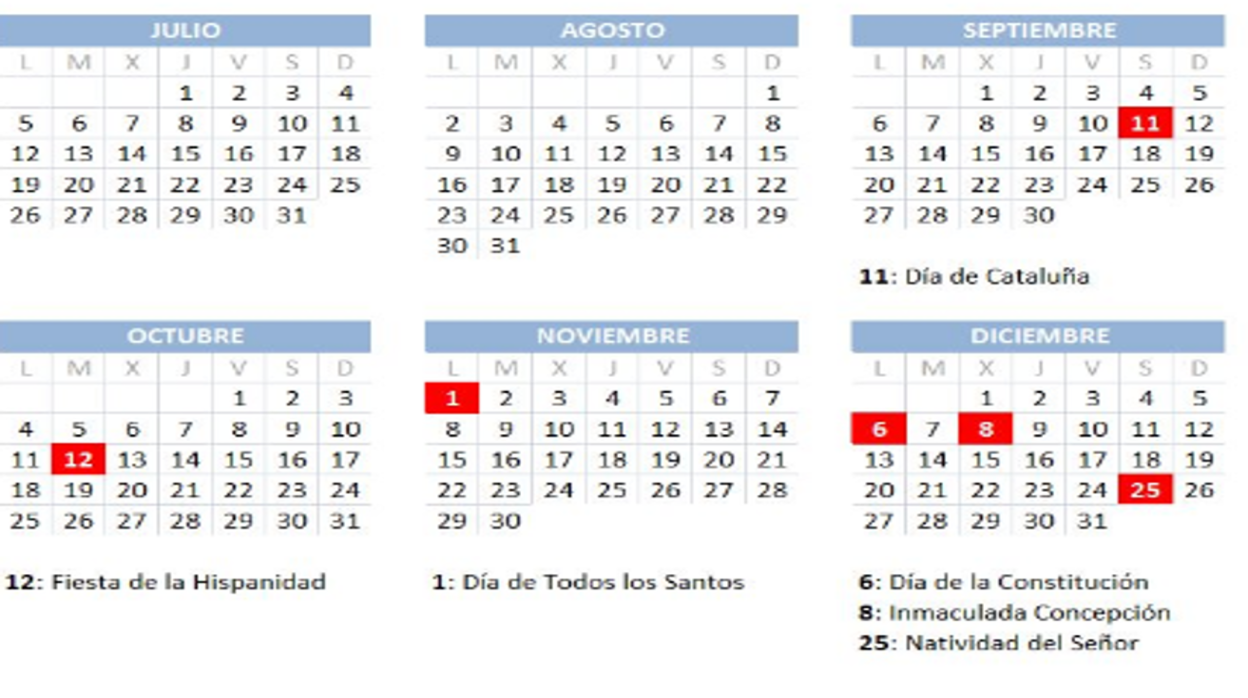 Calendario Laboral De Cataluña 2021 Próximos Puentes Y Días Festivos 6581