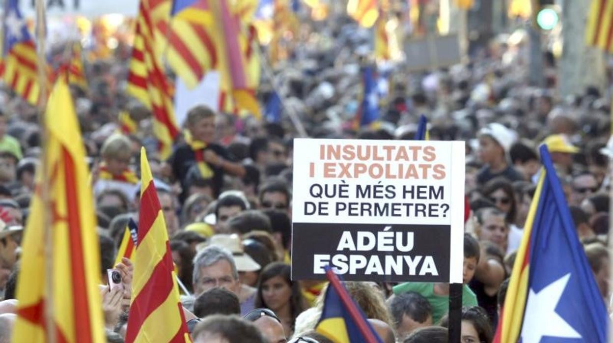 Mnaifestación independendentista en Barcelona