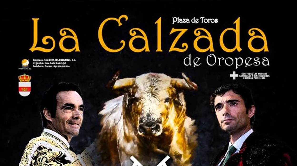 Cartel del festival taurino en La Calzada, con novillos de Monteviejo