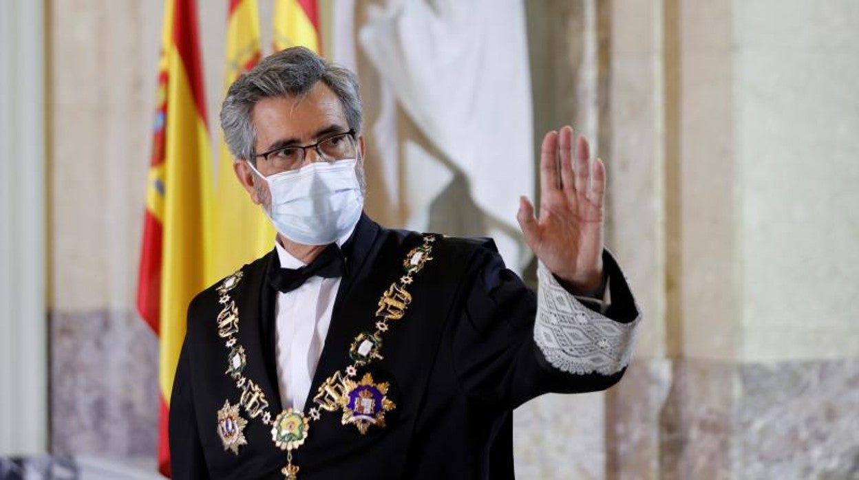 El presidente del Tribunal Supremo, Carlos Lesmes, en la apertura del Año Judicial