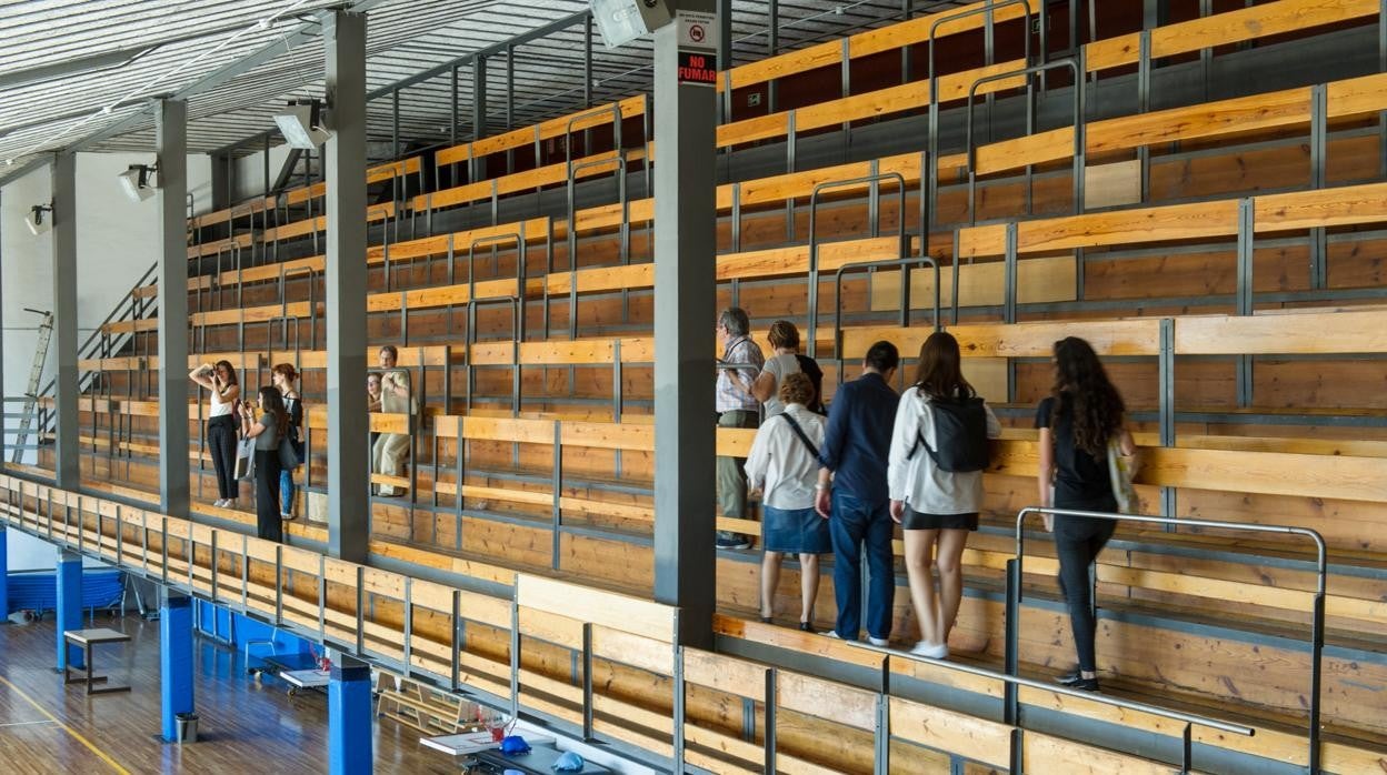 Visita al gimnasio del Colegio Maravillas durante una edición anterior de la Semana de la Arquitectura