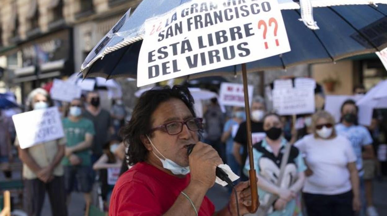 Protesta de los comerciantes del Rastro