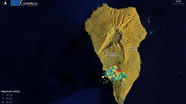 El volcán de La Palma hace temblar todo el sur de la isla con un terremoto de superficie de magnitud 3,2