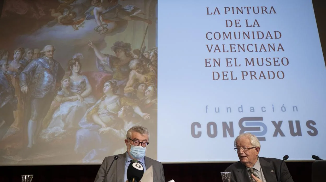 Imagen tomada durante la presentación del libro de arte de la Comunidad Valenciana en el Museo del Prado (Madrid)
