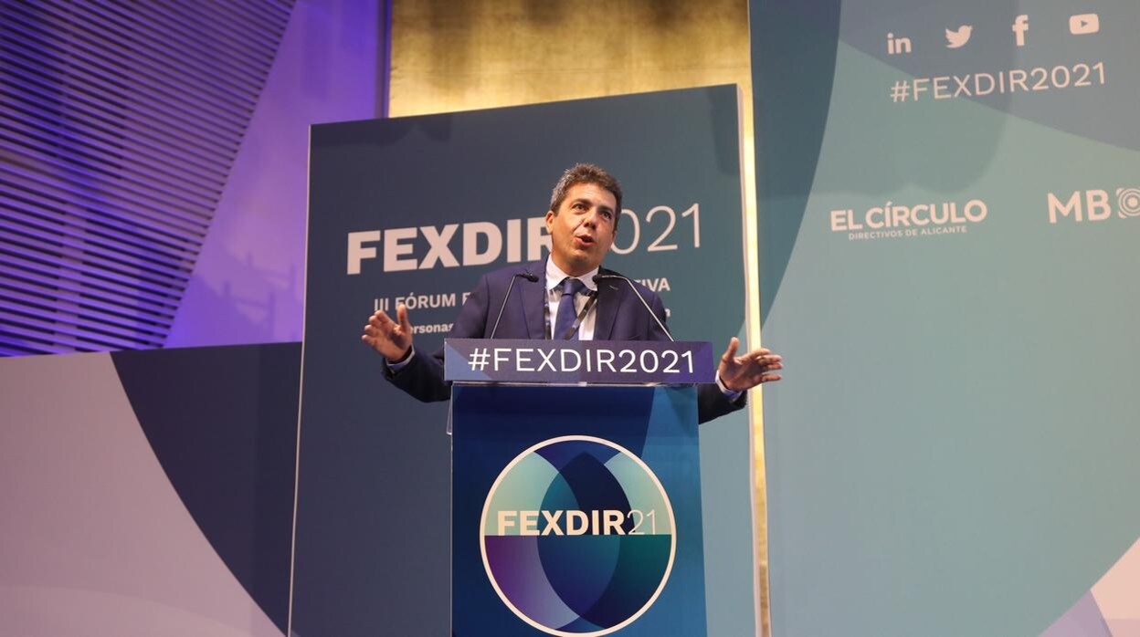 Carlos Mazón, durante la puesta de largo de Fexdir 2021
