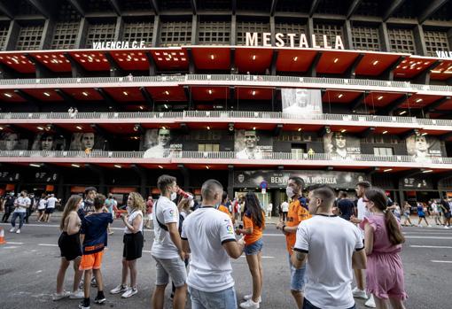 Imagen tomada en los aledaños del estadio de Mestalla