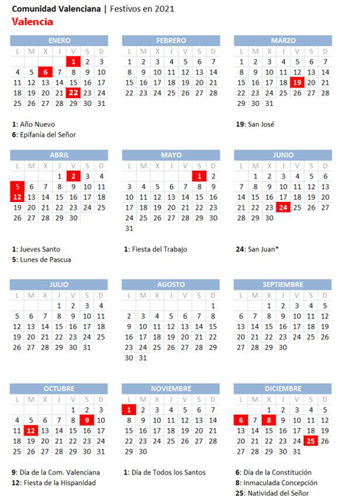 Calendario Laboral Festivos Alicante Espagne Imagesee