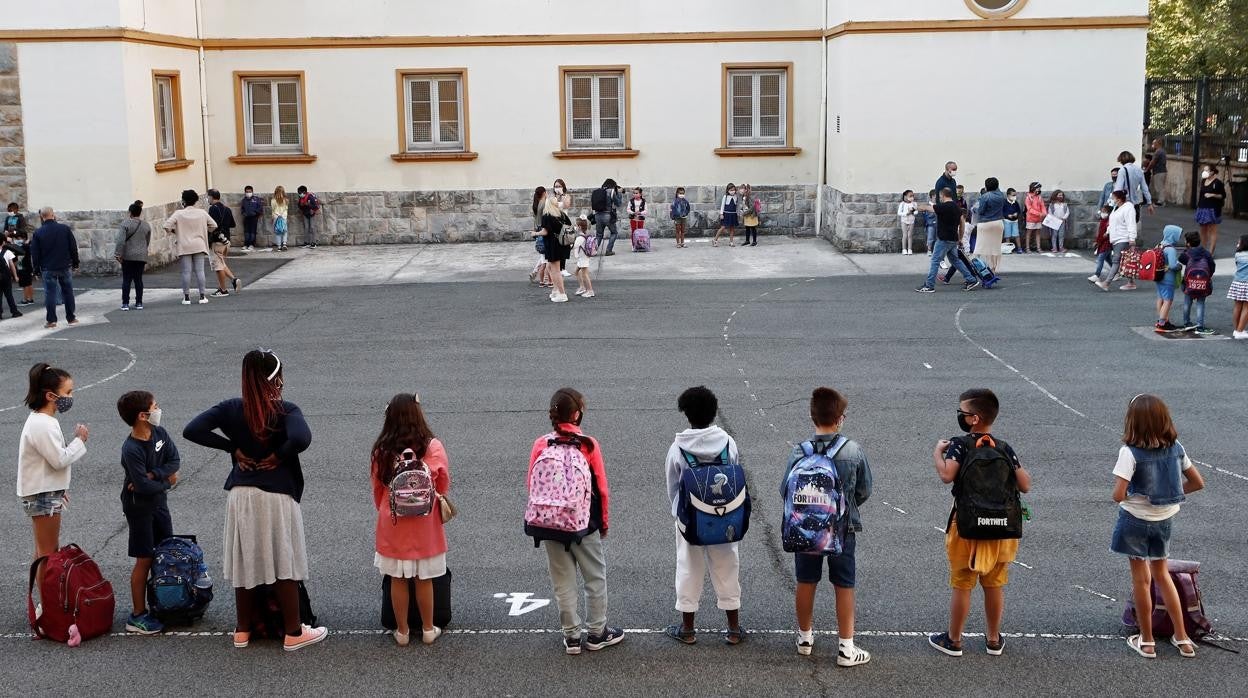 Imagen de la organización de los centros educativos en Navarra para cumplir las normas frente al Covid-19